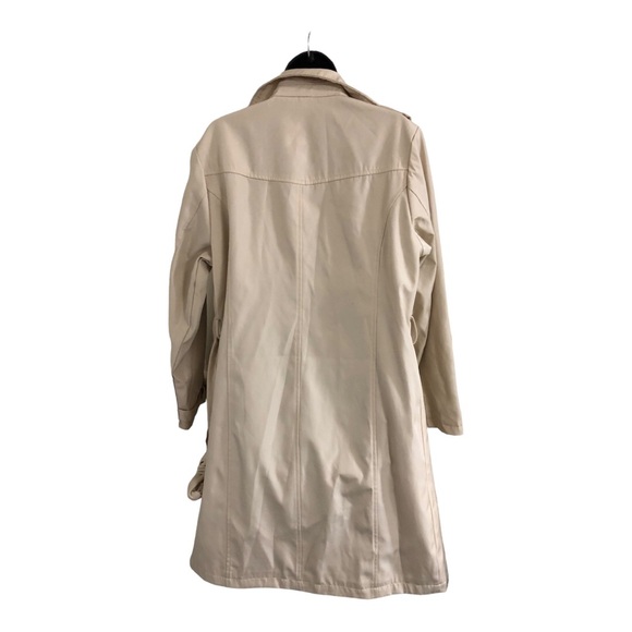 Stoosh ecru classic timeless double breasted belted trenchcoat size large new - Picture 13 of 16